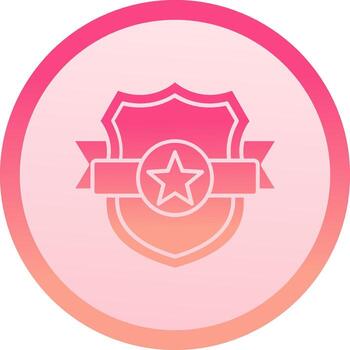 Shield solid circle gradeint Icon vector