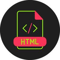 icono de círculo de glifo html vector