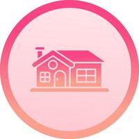 House solid circle gradeint Icon vector