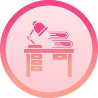 espacio de trabajo sólido circulo grado icono vector