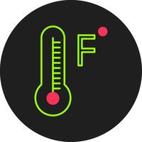 Fahrenheit Degrees Glyph Circle Icon vector
