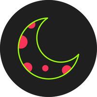 Half Moon Glyph Circle Icon vector