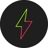 Thunder Glyph Circle Icon vector