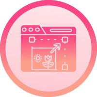 Resize solid circle gradeint Icon vector