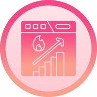 Increase solid circle gradeint Icon vector