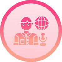 Broadcaster solid circle gradeint Icon vector