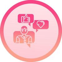 Social engagement solid circle gradeint Icon vector