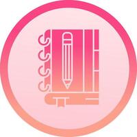 Sketch book solid circle gradeint Icon vector