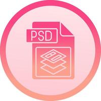 Psd file format solid circle gradeint Icon vector