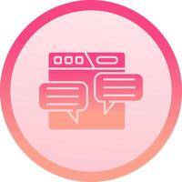 Comment solid circle gradeint Icon vector