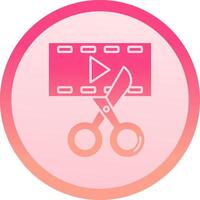 Video editor solid circle gradeint Icon vector