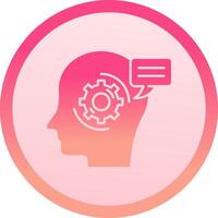 Thinking solid circle gradeint Icon vector