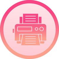 Printer solid circle gradeint Icon vector