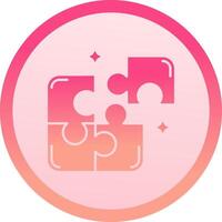 Puzzle solid circle gradeint Icon vector