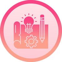 Blueprint solid circle gradeint Icon vector