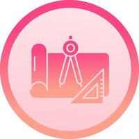 Draft solid circle gradeint Icon vector