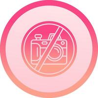 No camera solid circle gradeint Icon vector