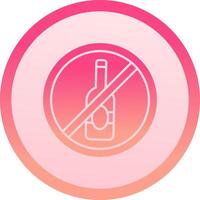 No alcohol solid circle gradeint Icon vector