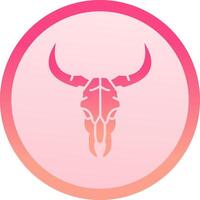 Bull skull solid circle gradeint Icon vector