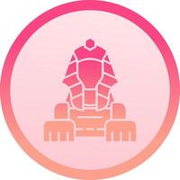 Sphinx solid circle gradeint Icon vector