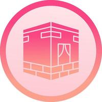 Qibla solid circle gradeint Icon vector