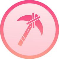 Pickaxe solid circle gradeint Icon vector