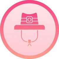 Hat solid circle gradeint Icon vector