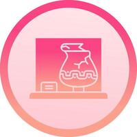 Vase solid circle gradeint Icon vector