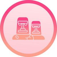 Moai solid circle gradeint Icon vector