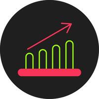 Graph Bar Glyph Circle Icon vector