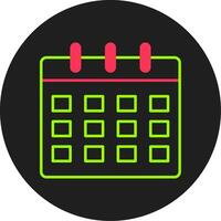 Calendar Glyph Circle Icon vector