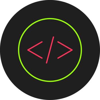 Coding Glyph Circle Icon vector