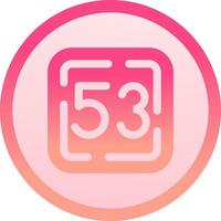 Fifty Three solid circle gradeint Icon vector