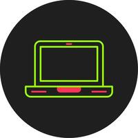 Laptop Computer Glyph Circle Icon vector