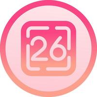 Twenty Six solid circle gradeint Icon vector