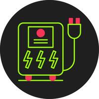 Uninterrupted Power Supply Glyph Circle Icon vector