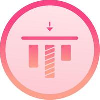 Top alignment solid circle gradeint Icon vector