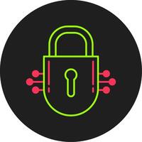 Lock Glyph Circle Icon vector