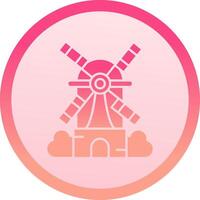 Windmill solid circle gradeint Icon vector
