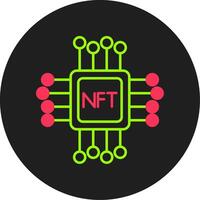 Nft Glyph Circle Icon vector