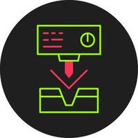 Metal Bending Machine Glyph Circle Icon vector