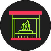 Chimney Glyph Circle Icon vector