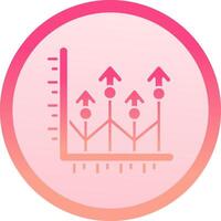 Grow up solid circle gradeint Icon vector