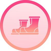 Boots solid circle gradeint Icon vector