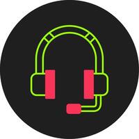 Headphone Glyph Circle Icon vector