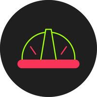 Helmet Glyph Circle Icon vector