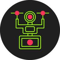 Camera Drone Glyph Circle Icon vector