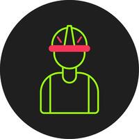 Worker Glyph Circle Icon vector