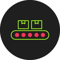 Conveyor Glyph Circle Icon vector