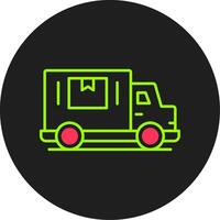 Delivery Truck Glyph Circle Icon vector